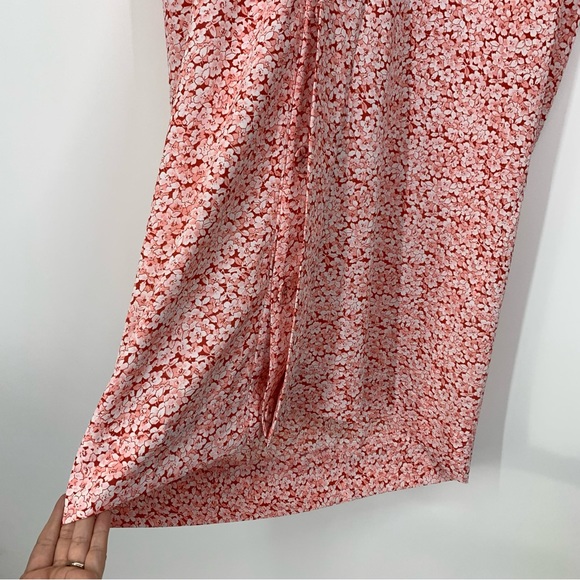 Pink Lily Floral Button Front Kimono Style Belted Oversized Short Sleeve Dress - Picture 5 of 15